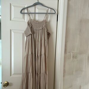 Elegant Beige High Low Dress